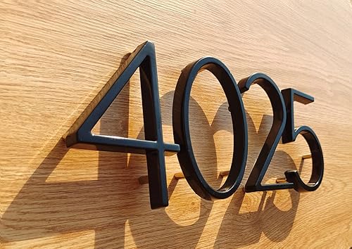 Vista 60 de Metal Numbers for House Outside, 5 Inch Modern House Numbers, DIY Floating Address Numbers with Screws, Rust Free Zinc Alloy, Silver Number 5