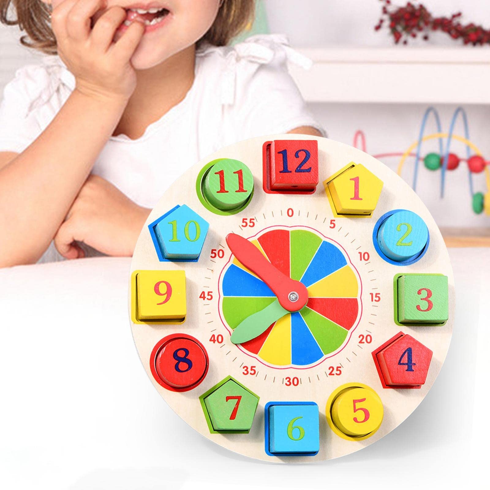 Orologio in Legno per Bambini, Giocattolo per Lo Sviluppo di Minuti E Secondi, Sussidi Didattici per La Scuola, Il Giro