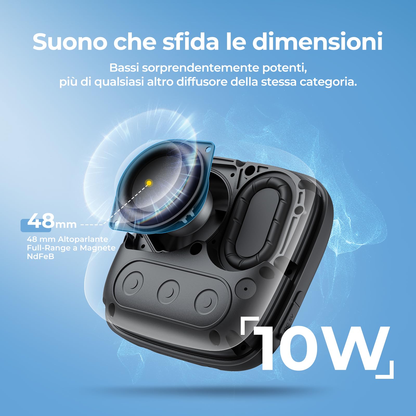 Tribit StormBox Micro 2 Cassa Bluetooth Portatile, 10 W, IP67 impermeabile | XBass,12 ore, wireless, Bluetooth 5.3, EQ, accoppiamento TWS, microfono integrato, bici, esterno, nero