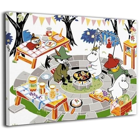 Amazon ムーミン ポスター アートパネル アートフレーム モダン ポスター バンクシー フレーム装飾画 キャンバス絵画 アートボード 部屋飾り 壁の絵 壁掛け ソファの背景絵画 木枠セット 40 50cm ウォールステッカー オンライン通販