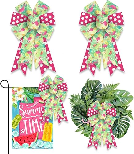 Miniatura 7 de 2 lazos de piña de verano para corona, lazos de corona de primavera y verano, lazos de lana cuadriculada negra y blanca, lazos de arpillera