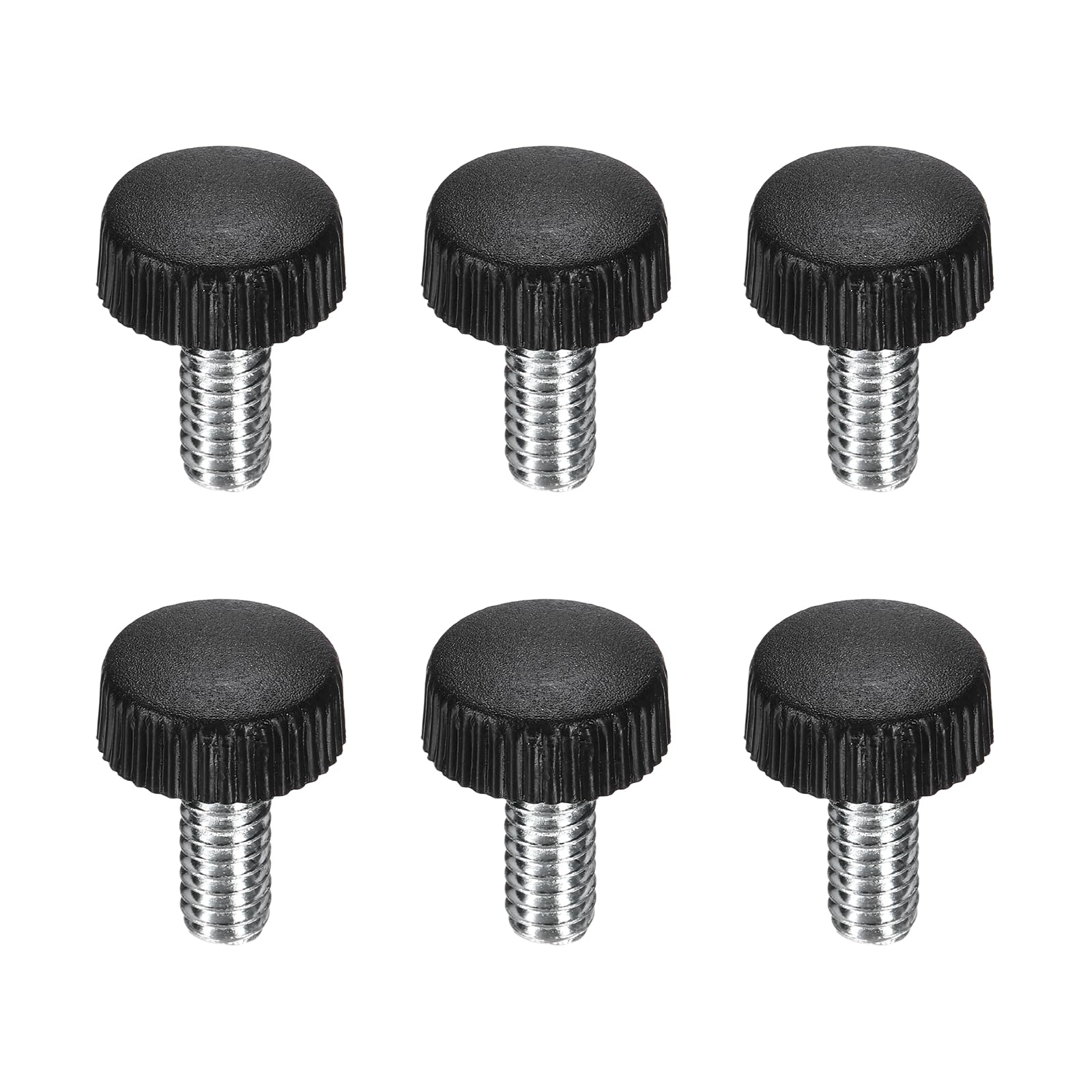 sourcing map 6Pcs M6 Knurled Clamping Knobs, 1/4"-20 UNC 0.59" Threaded Stud Clamping Knobs Hand Tightening Thumb Screw Knob for Lawn Mower Umbrella Base Clamps Replacement Machinery