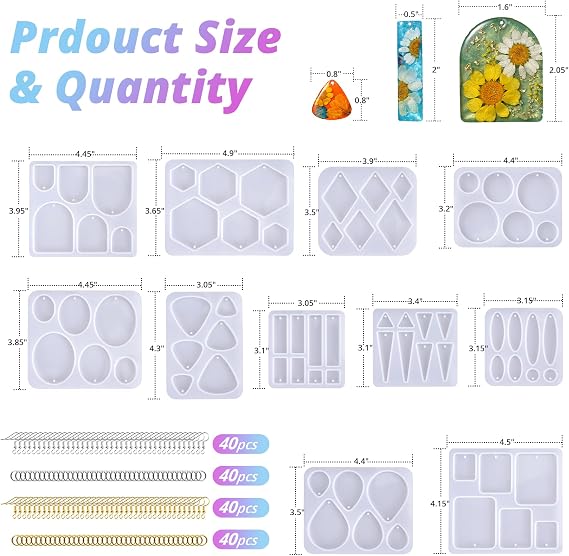 LET'S RESIN Earring Resin Molds, 171Pcs Jewelry Making Kit