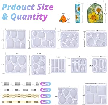 LET'S RESIN Earring Resin Molds, 171Pcs Jewelry Making Kit