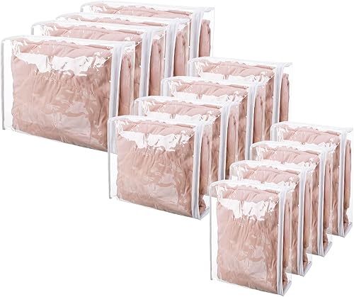 Sotiff 12 bolsas de almacenamiento de vinilo transparente con cremallera, 3 tamaños, bolsas de almacenamiento duraderas con cremallera, organizador