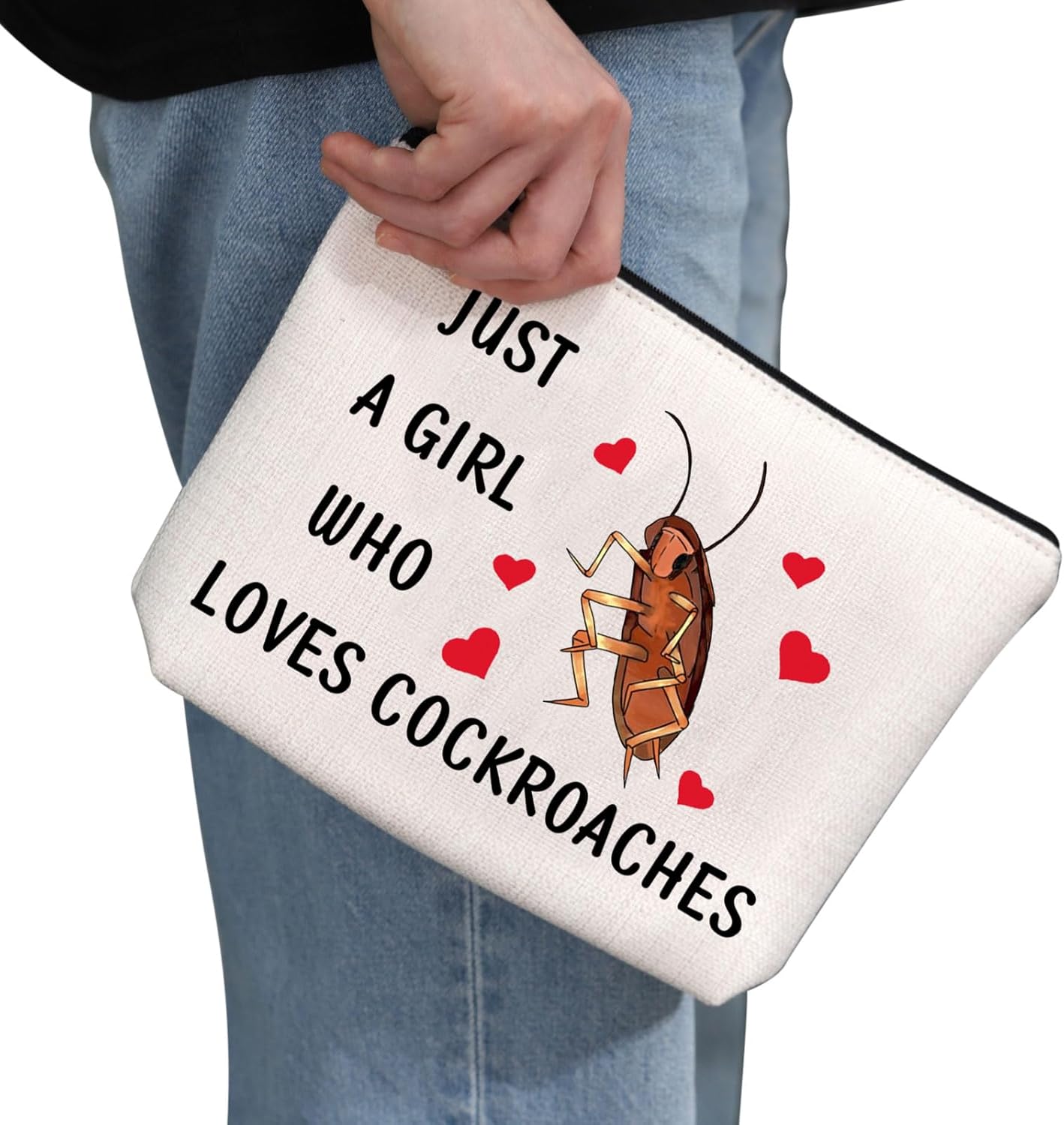 G2TUP Cockroach Lover Gift Who Loves Cockroaches Makeup Bag Cockroach Design Cosmetic Bag Cockroach Merch (Loves Cockroaches MB) - Image 2
