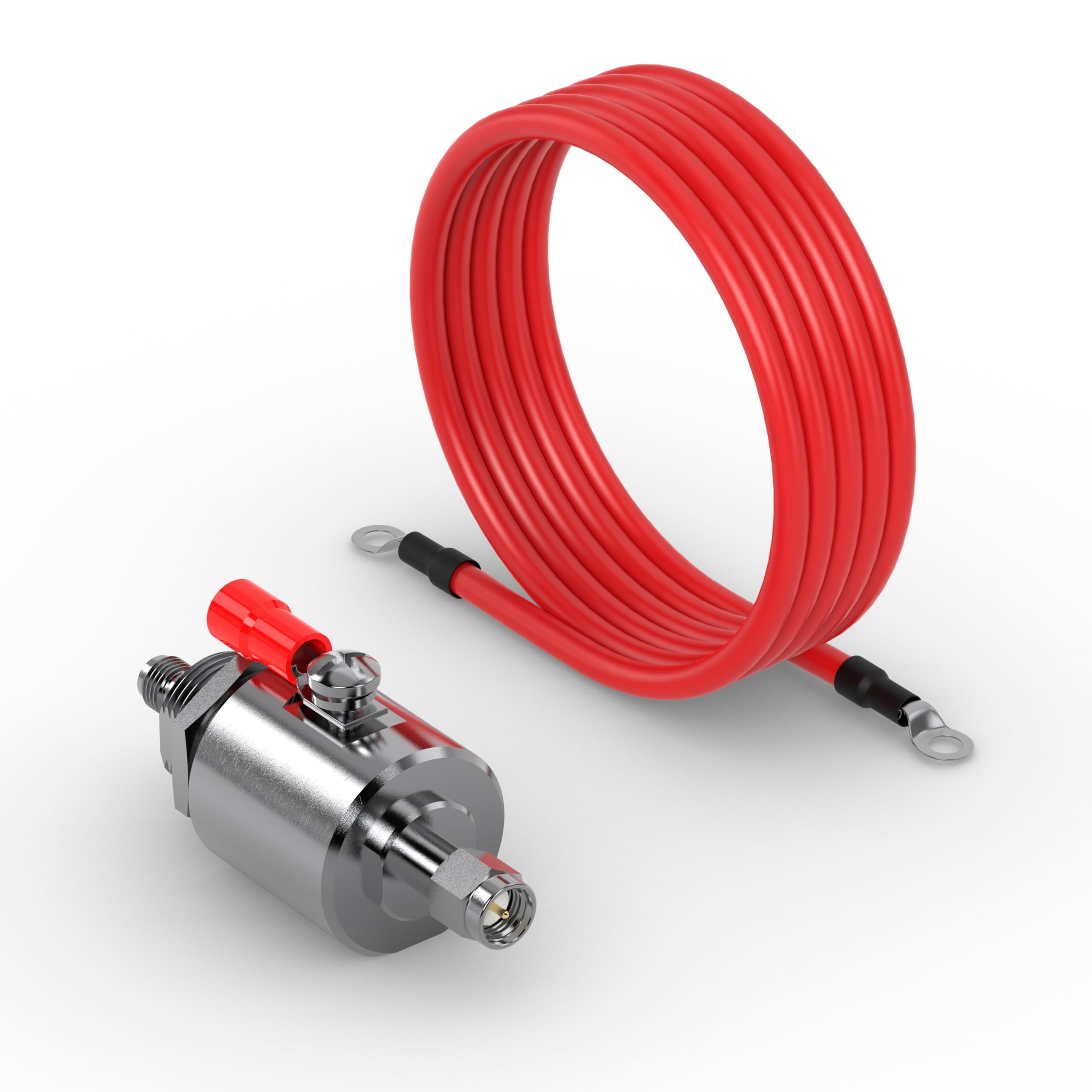 Waveform 50 Ohm Lightning Surge Protector Kit with SMA Connectors, DC - 6000 MHz | 5' Cable + 10 AWG Ground Wire| for 4G LTE, 5G, Wi-Fi, Cell Signal Booster, & Other Outdoor Antennas