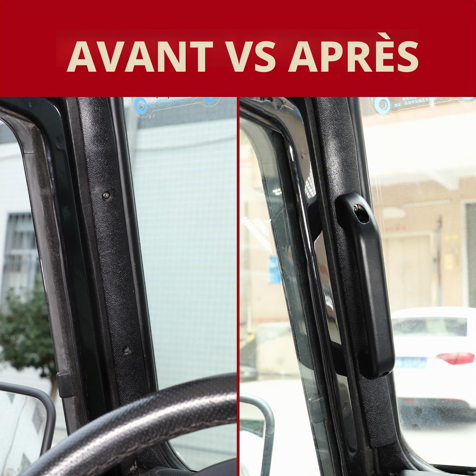 Garniture de poignée de voiture en alliage d'aluminium pour LR Defender 90 110 2004-2018 Accessoires d'intérieur de voiture (style A)