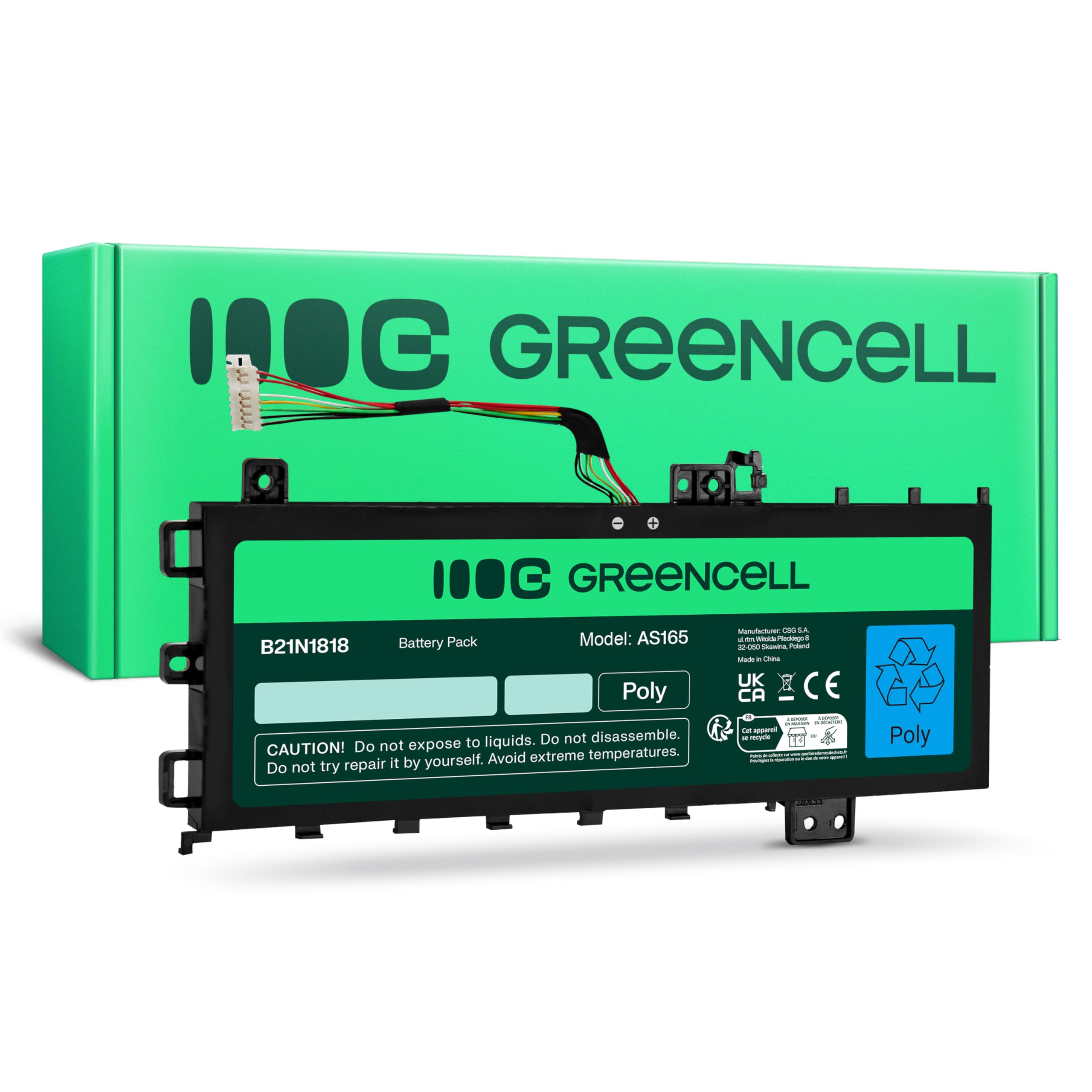 Green Cell B21N1818 C21N1818-1 bateria do Asus VivoBook 15 A512 A512DA A512FA A512JA R512F R512U X512 X512DA X512FA przenośna (4150mAh 7.4-7.6V, kolor czarny