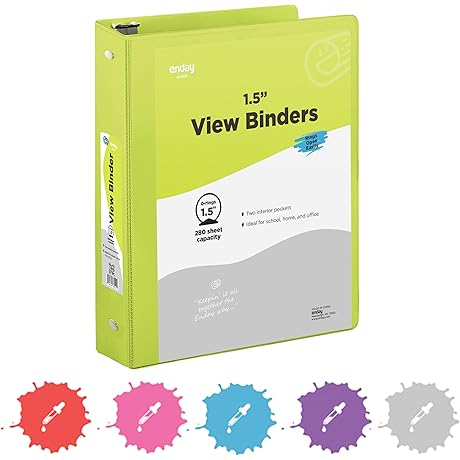3 Ring Binder 1 1/2 Inch Green: The Perfect Way to Organize...