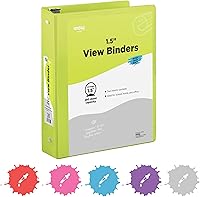 Vista 10 de Carpeta de 3 pulgadas con 3 anillas, color negro, con anillas inclinadas en D de 3 pulgadas, cubierta transparente con 2 bolsillos interiores