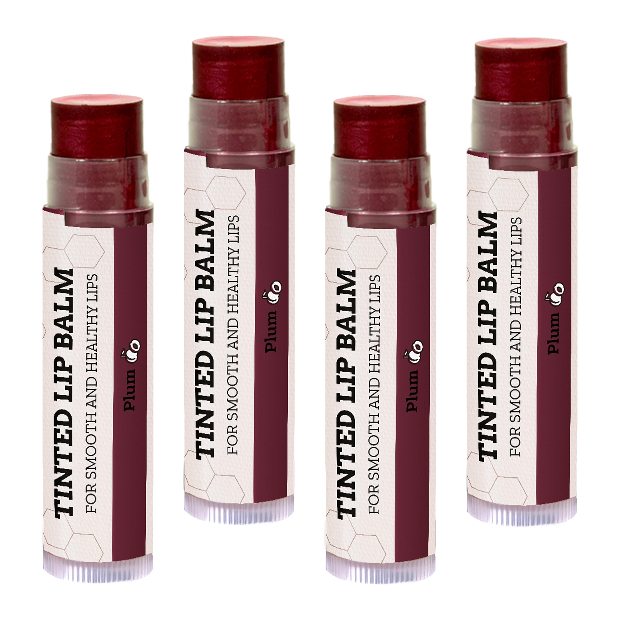 Earth's Daughter Tinted Lip Balm - Moisturizing Sheer Plum Lip Tint 4-Pack