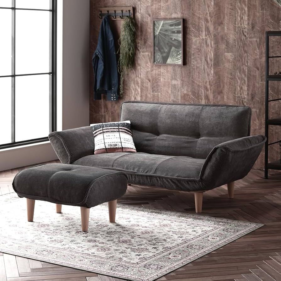 RASIKチャコールグレー コーデュロイ 2人掛けソファ RASIKチャコールグレー コーデュロイ 2人掛けソファ