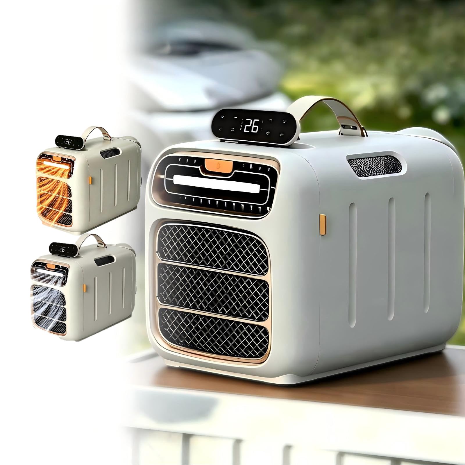 4700BTU Portable Camping Air Conditioner For Tent Outdoor and Indoor Use, 420W Low Power Works On RV, Van And Car, Three Functions: Cooling, Heating, Dehumidifying, 45dB Quiet, Coverage 5–8 sq.m
