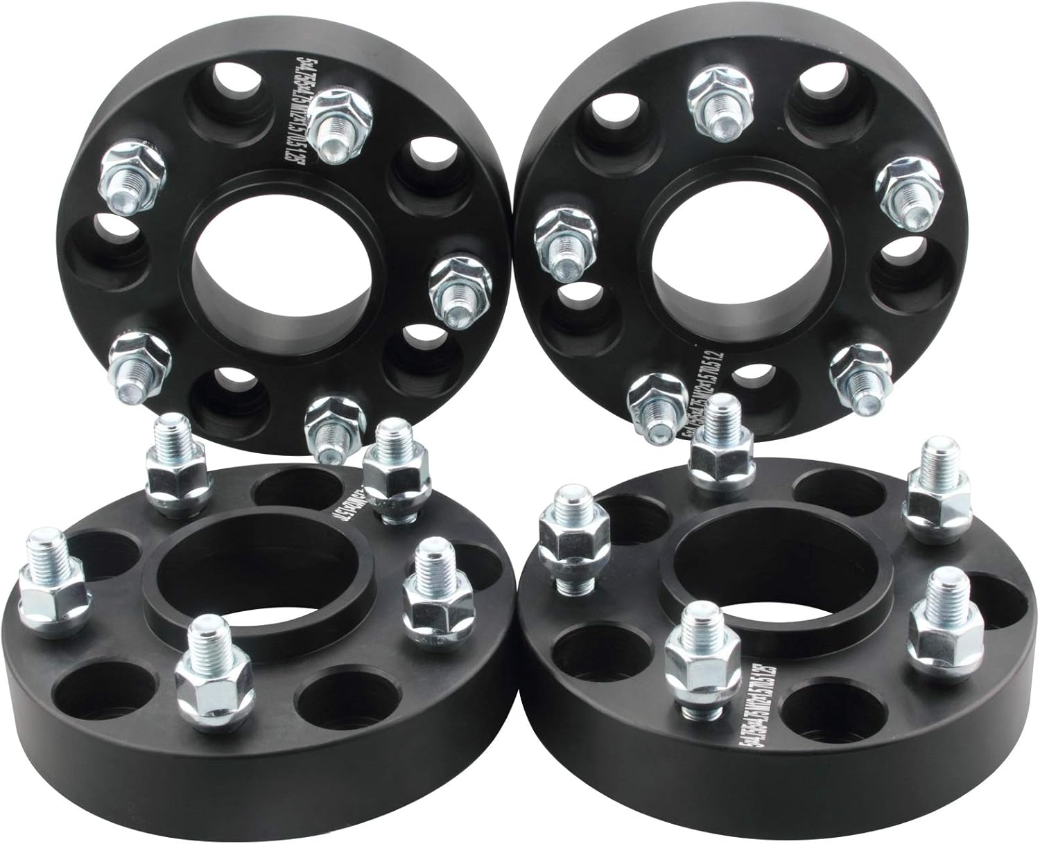 DCVAMOUS 4PC Black 5x4.75 Hubcentric Wheel Spacers 1.25 Inch with 12x1.5 Studs Compatible with Chevy GMC 5 Lug 5x120.65 for 1982-2003 Camaro | 1984-2019 Corvette | 1983-2005 Blazer | 1982-2004 S10