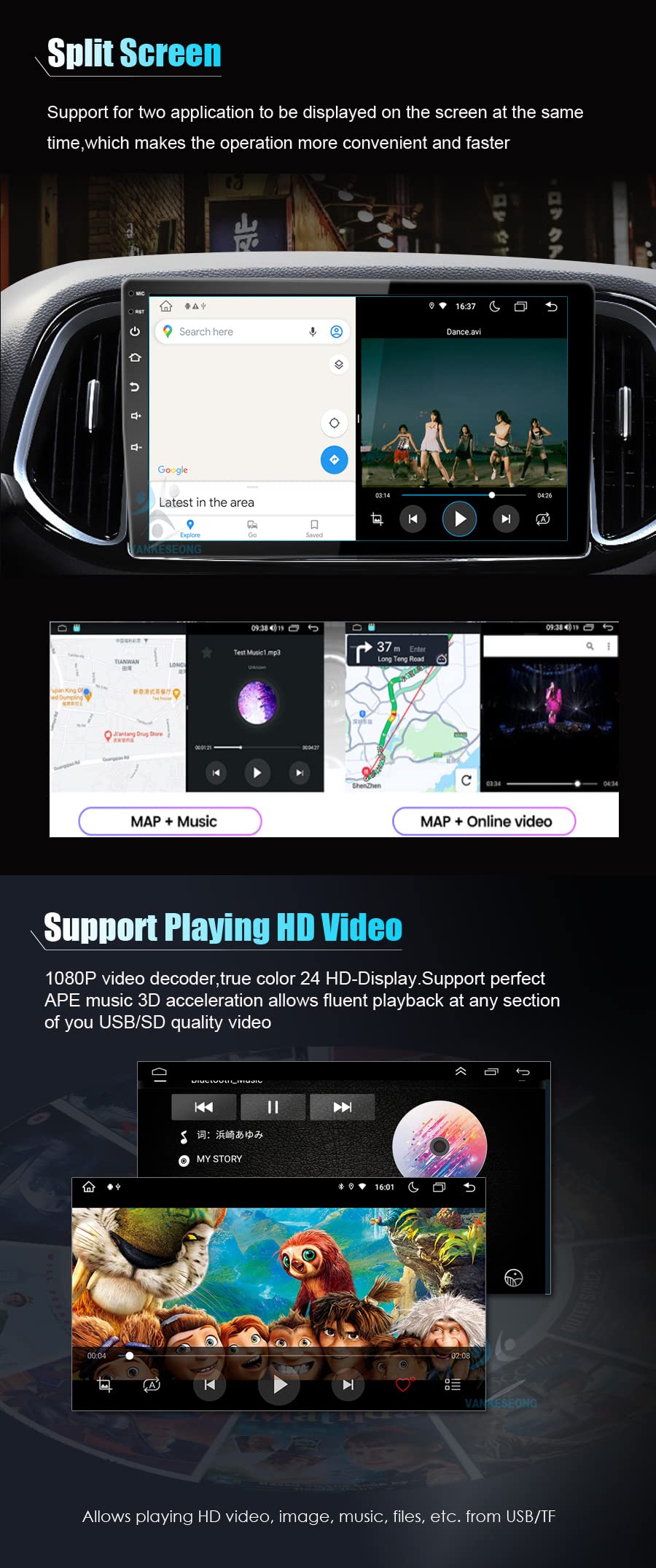 Für Ford Kuga Escape 2013-2019 8 Core 9" 32GB Android 12 Autoradio DAB+ CarPlay Navi GPS HD Touchscreen Bluetooth WiFi FM RDS Lenkradkontrolle DSP USB