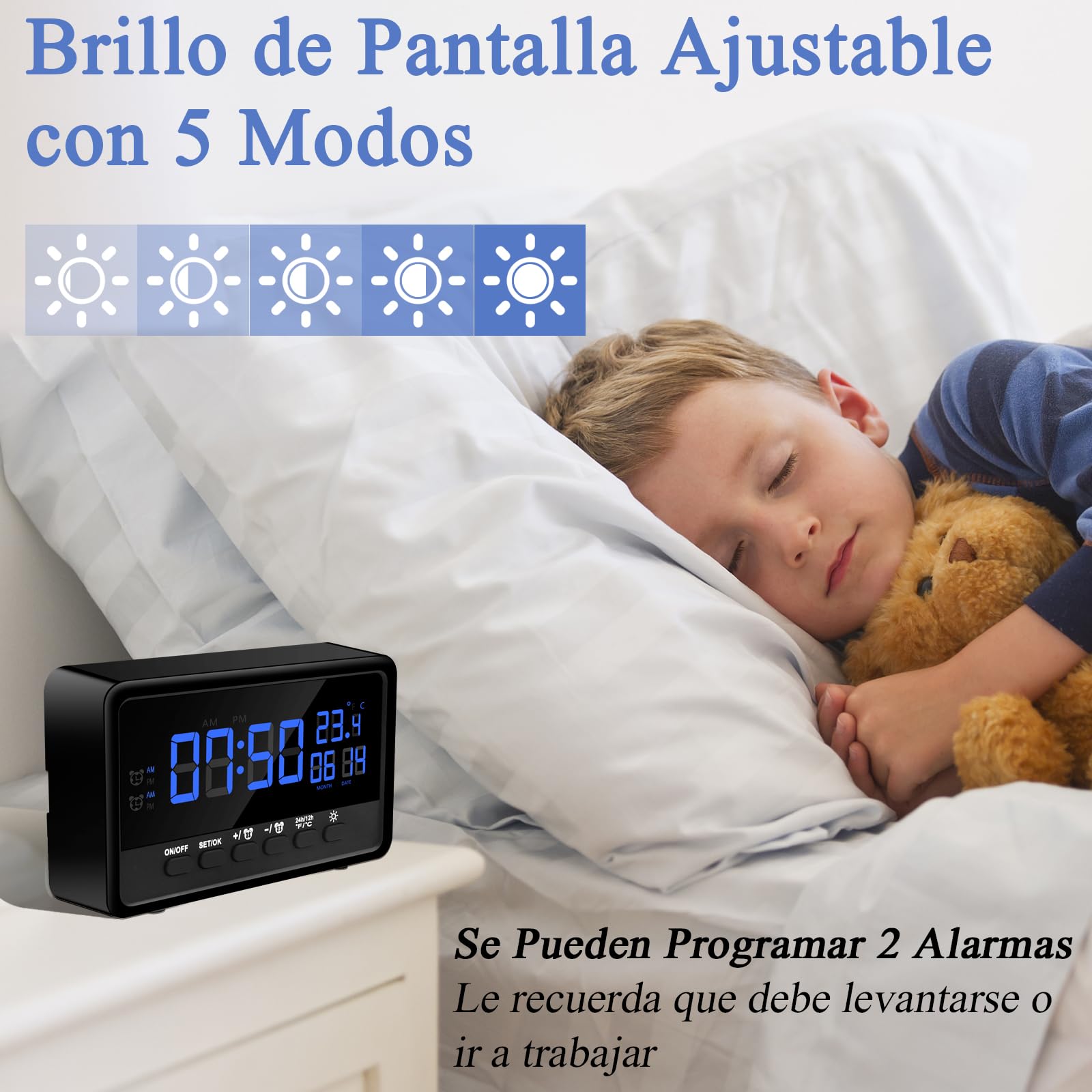 Reloj WiFi Cámara Oculta 1080P WiFi Espía Cámara con Función de Despertador, 2.4/5Ghz Mini Wificámara Espía Compatible con Visión Nocturna y Detección de Movimiento, App Vigilancia Remota