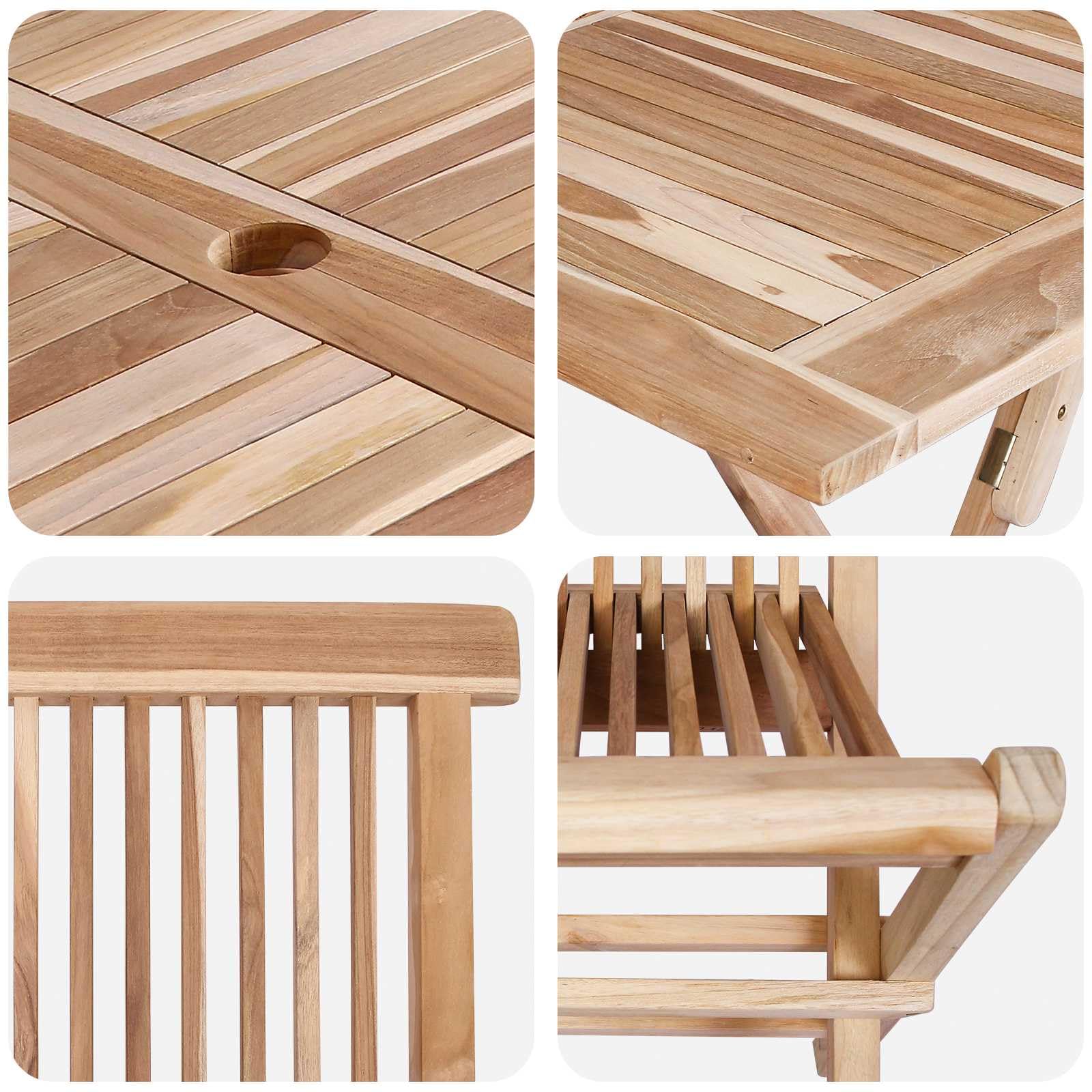 vidaXL Set di Mobili da Giardino 5 pz Naturale Legno di teak solido