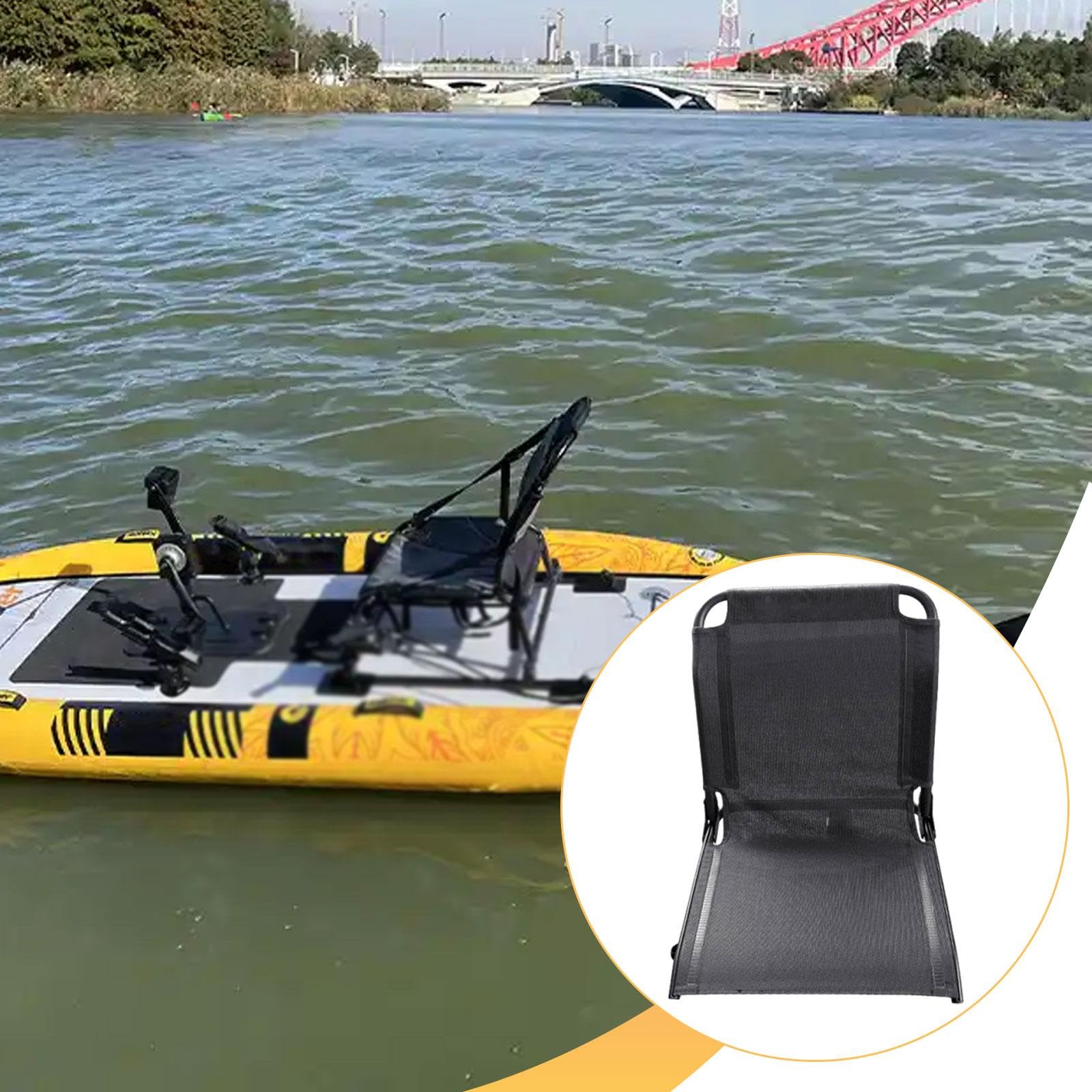 Seggiolino da pesca per kayak gonfiabile, rafting, bleacher, da viaggio, con supporto posteriore imbottito