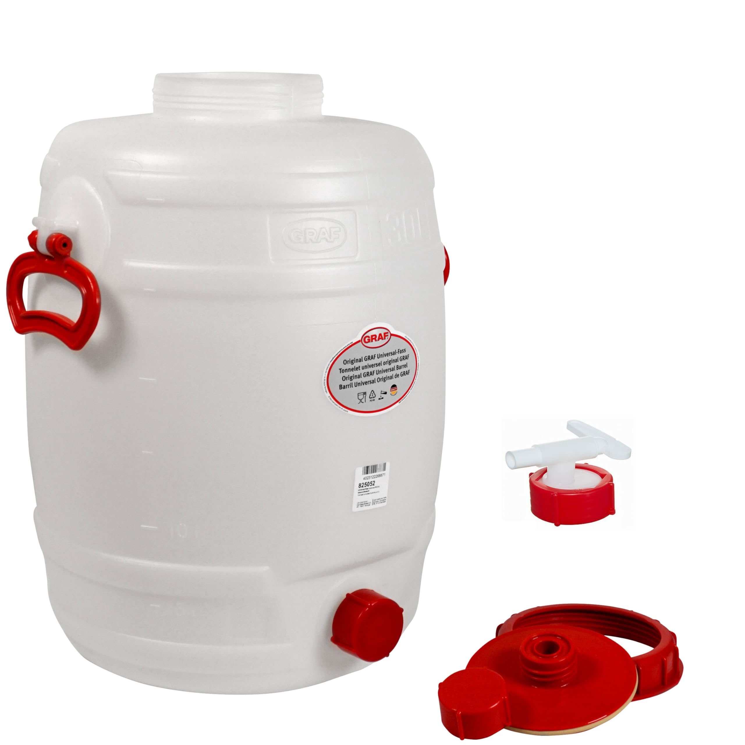 Produktbild von FRANK FLECHTWAREN Saftspender Fresh Up – 6 Liter Glasgefäß Mit Holzdeckel & Gestell, Kunststoff-Zapfhahn, Höhe 40 Cm – Für Partys & Familienfeiern