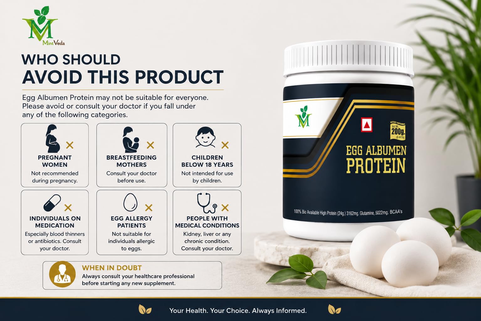 Egg Albumen Powder | Pure Egg White Protein | Zero Fat, Zero Sugar | support Digestion, Lean Muscle Support, Muscle Recovery Pack of 1 (200 gm) — Amazon image 7