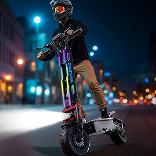 7000W Dual Moter Electric Scooter Adults, 60V 38Ah Battery Support 70Miles Range, Supplied Seats and Front Bag, Commuter Scooter with Foldable Function