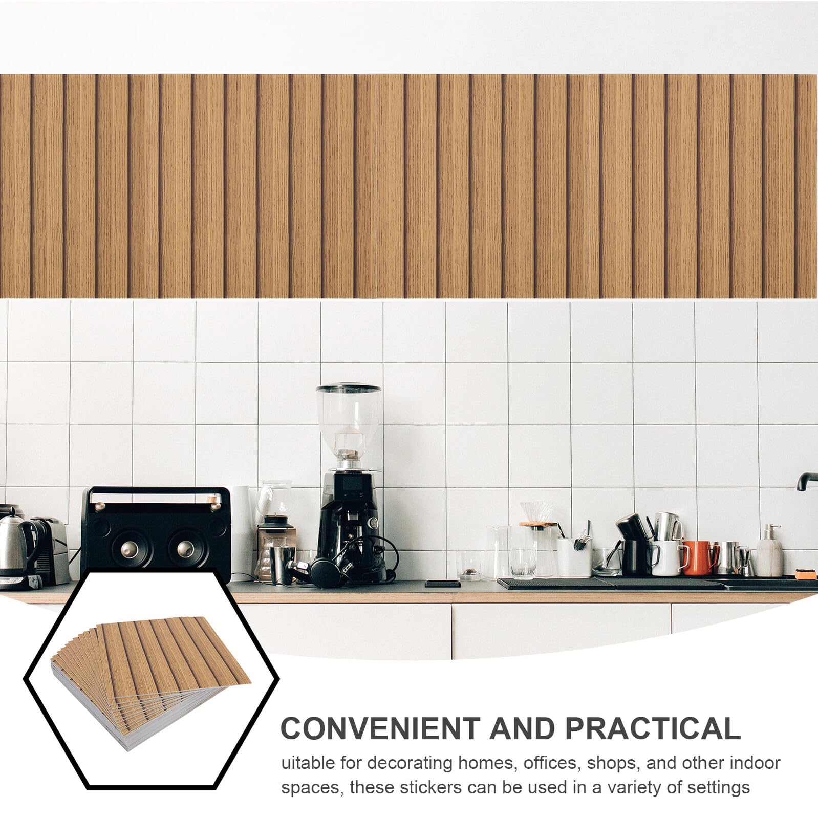 WOONEKY 30 Pezzi Pannelli Murali Autoadesivi in Pet Effetto Venatura Legno Impermeabili 30x30cm per Ristrutturazione Casa Design Moderno e Facile Installazione Fai-da-te