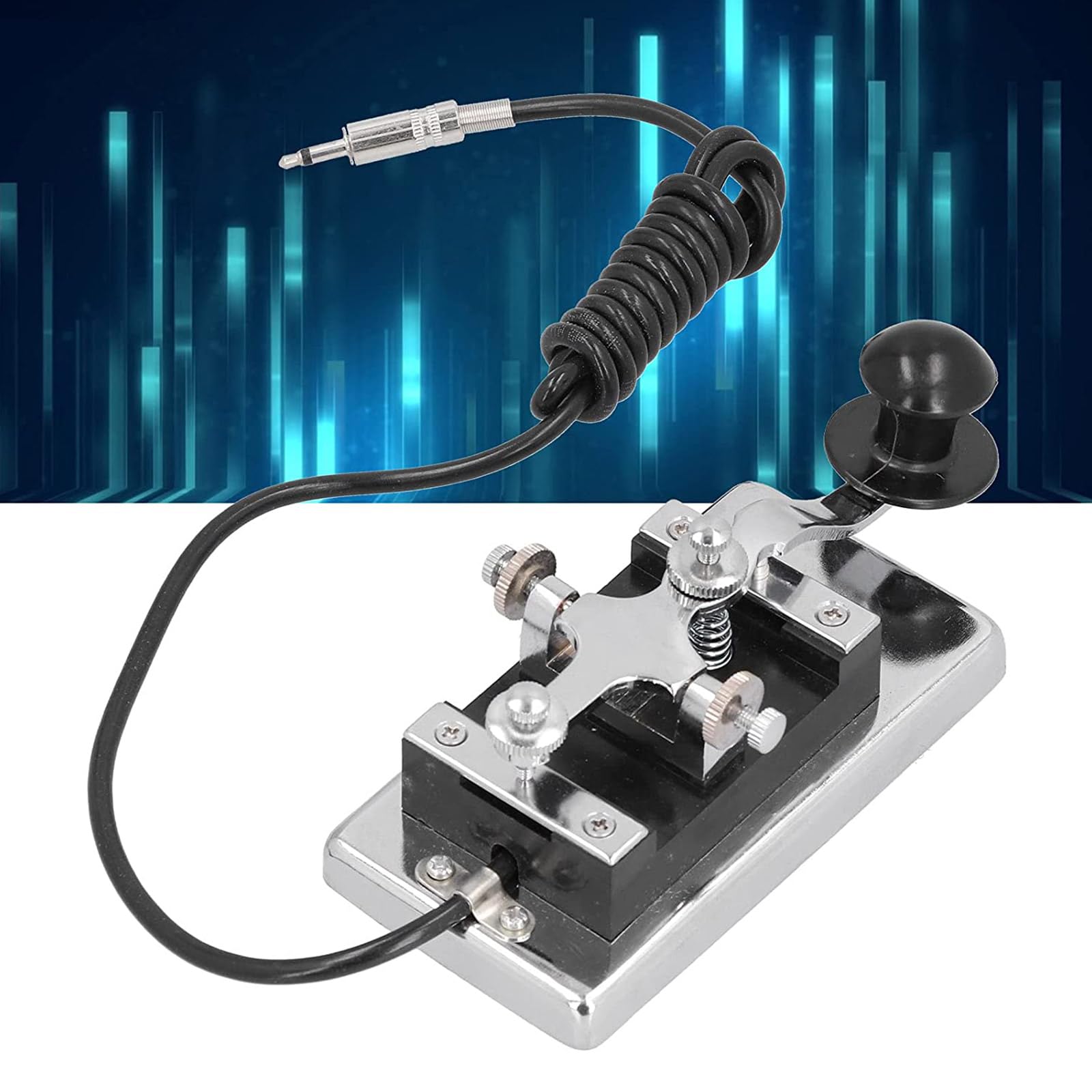 Llave de mano de acero inoxidable CW TelegraphHand para radio de onda corta para enseñanza, radio de onda corta, dispositivo de entrenamiento de llaves pesadas