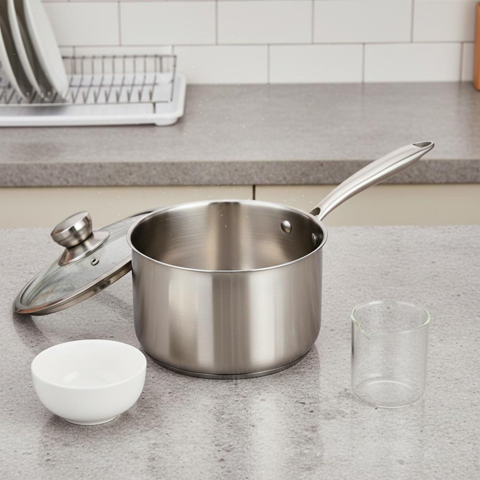 Edelstahl Babynahrung Topf rostfrei Edelstahl Suppentopf und stabil kleiner Kochtopf mit Dampfeinsatz für Eltern, Einzelpersonen, 20CM, Mit Dämpfer