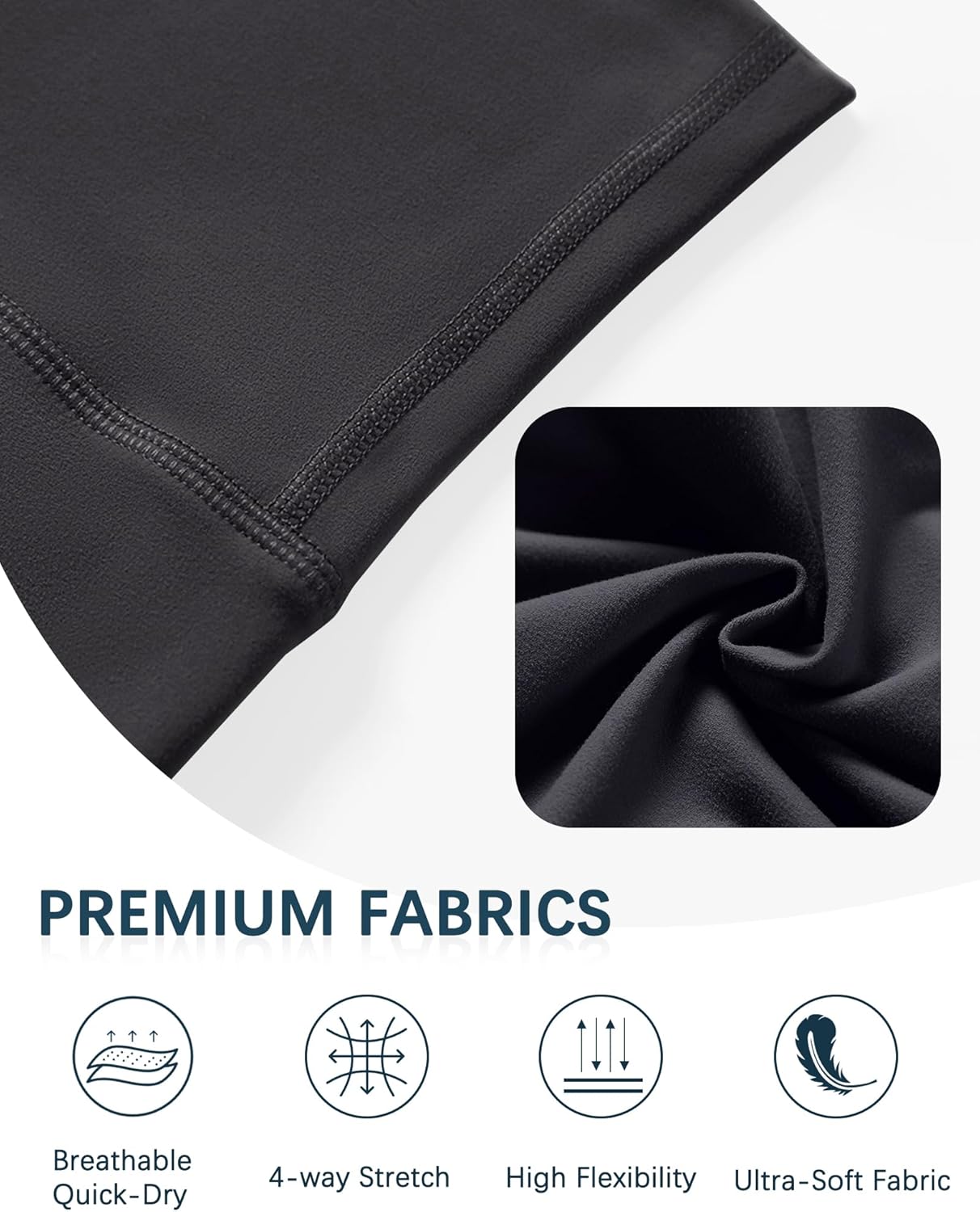 voenxe High Waisted Biker Shorts Women,6" Tummy Control Workout Gym Soft Shorts for Yoga Running,Spandex No Front Seam,2 Pack - Image 3