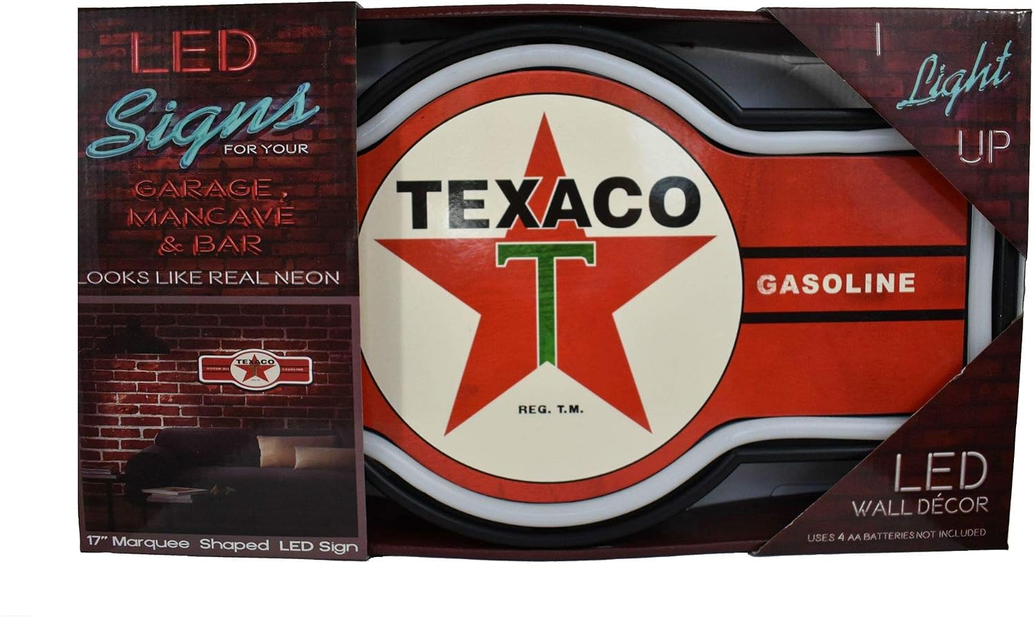 Like Neo Sign Decor Lighting Sign LED Rope Bar Sign Texaco Chevron Express H24 Texaco X 3 X W44 cm Wall Object American Goods American Goods