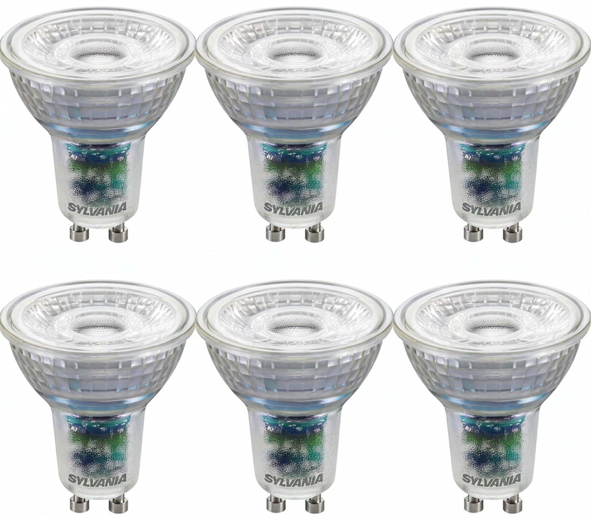 SYLVANIA RefLED Platinum GU10 LED Light Bulb, Dimmable, 2.2W, 350 Lumens, Ultra Efficient Energy Class B, Ultra Long 50,000 Hour Life, Warm White 3000k - 6 Pack