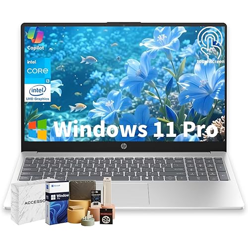 HP 2025 Touchscreen Laptop • Intel i3-1315U(Up to 4.5GHz) • 32GB RAM • 1 TB SSD • 15.6" 250 nits Anti-Glare Display • Copilot-AI Chat • Windows11 Pro Computer for Business & Students w/Accessories