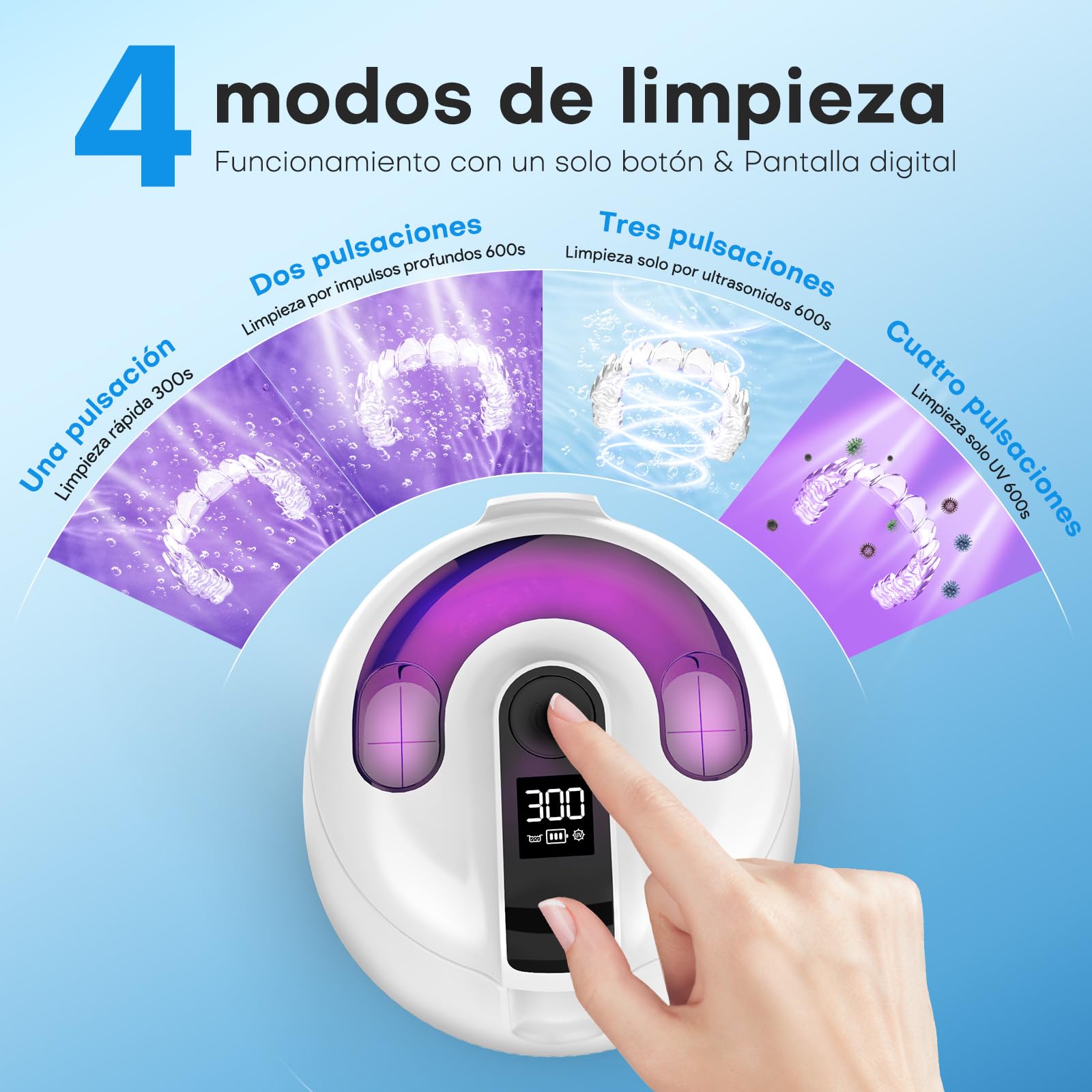 MEKO Limpiador Ultrasónico UV 48000 Hz para Férula Dental, Baño Ultrasónico 200 ml Silencioso con Temporizador Digital, Apto para Aparatos Dentales, Prótesis, Retenedores y Joyas de Plata