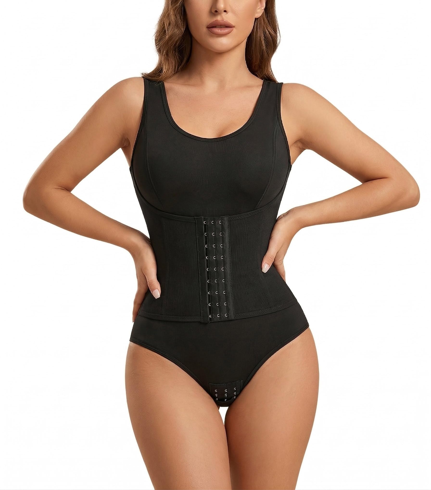 hsr Women Waist Trainer Bodysuit Tummy Control Corset Full Body Shaper With Adjustable Straps and hook Girdle-picture-38