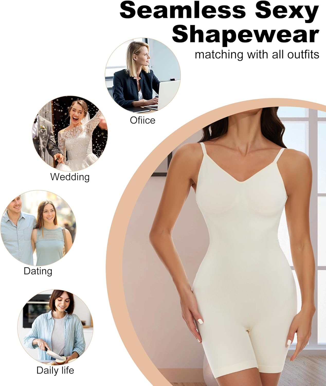 Tank Bodysuit for Women Tummy Tucker Shapewear Butt Lifter Body Shaper Compression Bodysuit - Image 6