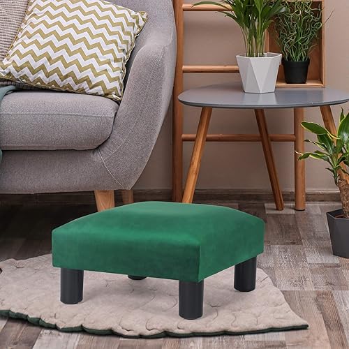 Miniatura 61 de Adeco Reposapiés pequeño/Reposapiés-Arte geométrico - Reposapiés otomano cuboide y cilindro, marrón café Piel sintética negra de poliuretano,Marrón