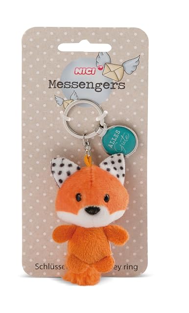 Foto 2 de 3 de NICI 47532 - Llavero de 7 cm, diseño de Zorro de la Suerte, Color Naranja y Blanco