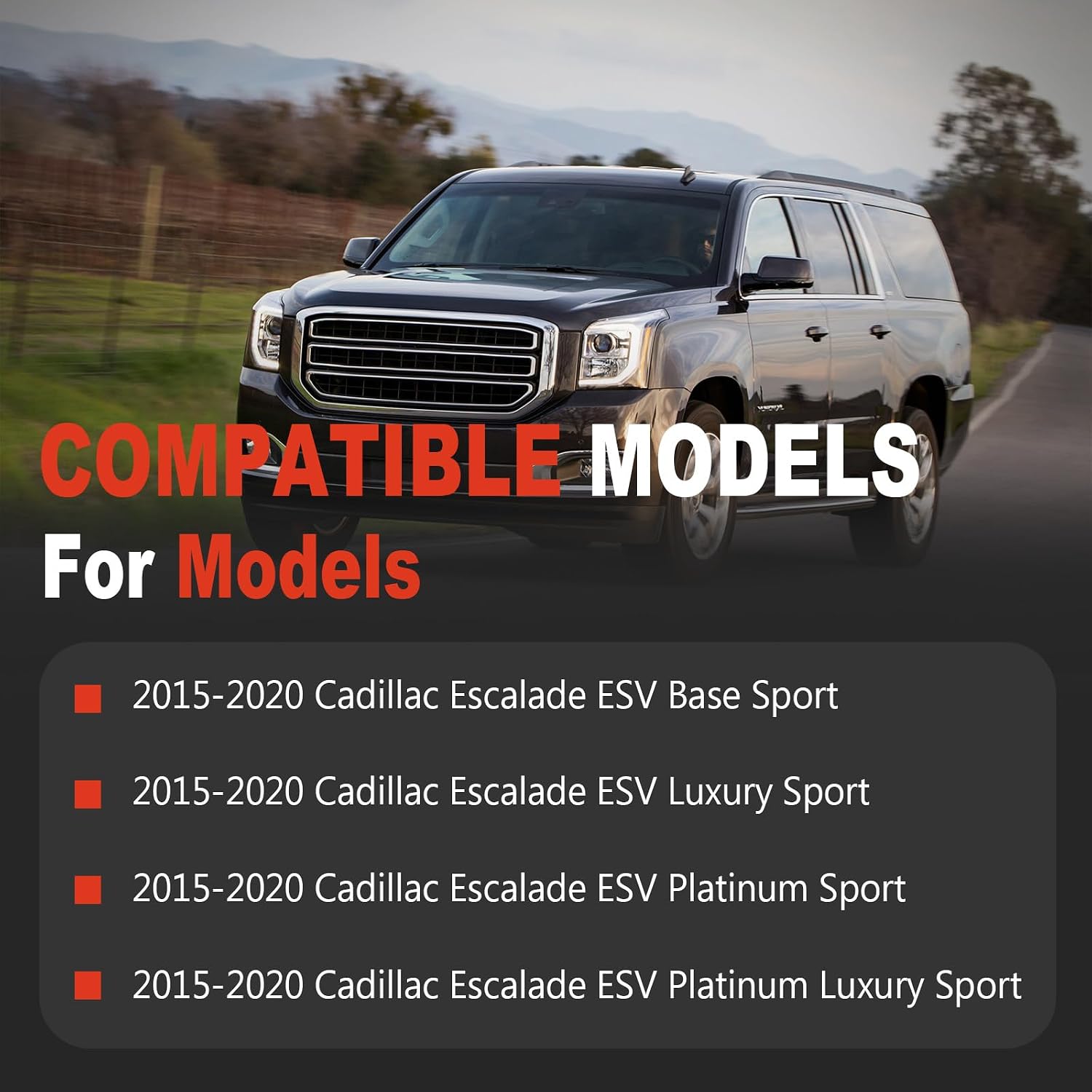 Power Running Boards Front Driver Side Compatible with Cadillac Escalade