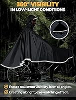 Vista 5 de ANYOO Poncho de lluvia impermeable para bicicleta, capas de lluvia, ligeras, compactas, reutilizables, para adultos