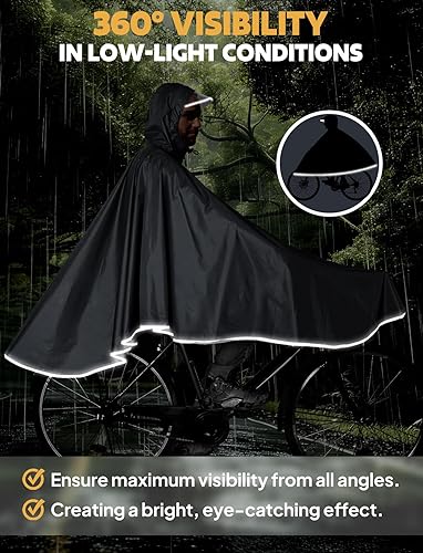 Miniatura 5 de ANYOO Poncho de lluvia impermeable para bicicleta, capas de lluvia, ligeras, compactas, reutilizables, para adultos
