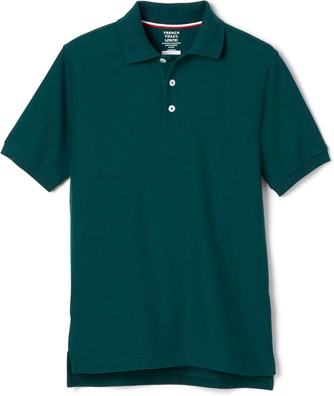 Polo de piqué para niños French Toast (Standard & Husky) | Top de polo uniforme para niños y niñas; Disponible en tallas Standard y Husky