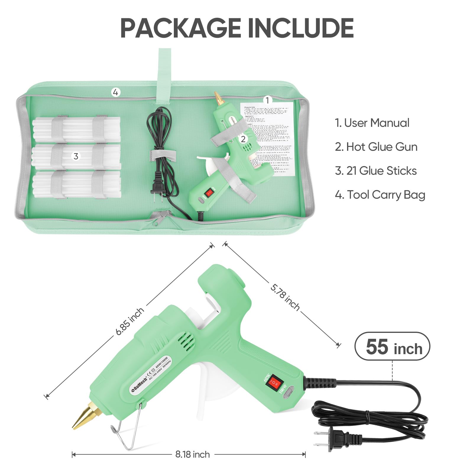 ROMECH Dual Temp Hot Glue Gun - 60/100W -5 ROMECH Dual Temp Hot Glue Gun - 60/100W -5