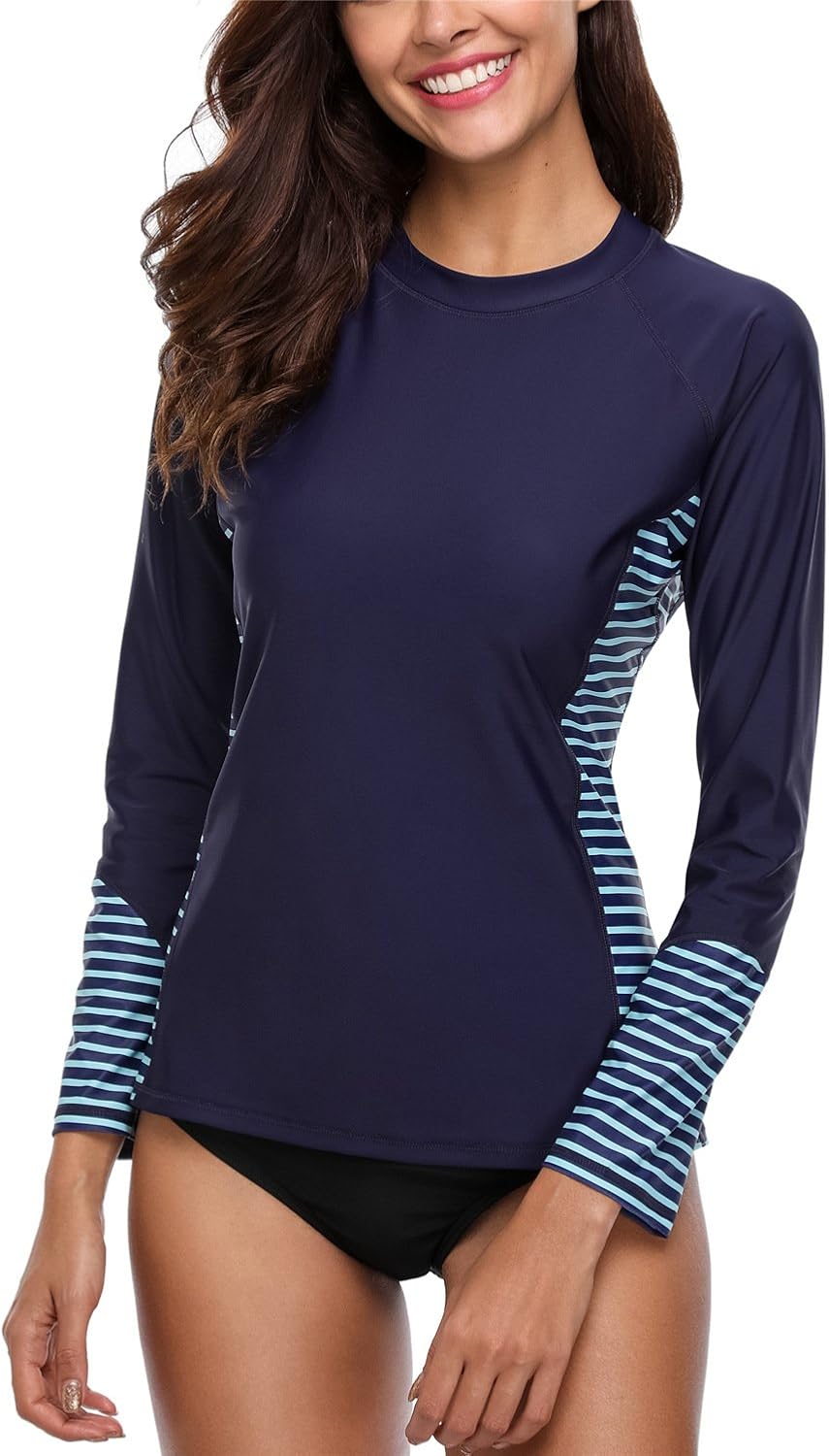 Anfilia - playera de manga larga con protección solar UV para mujer, diseño  de rayas, Marino, XL : Amazon.com.mx: Deportes y Aire Libre