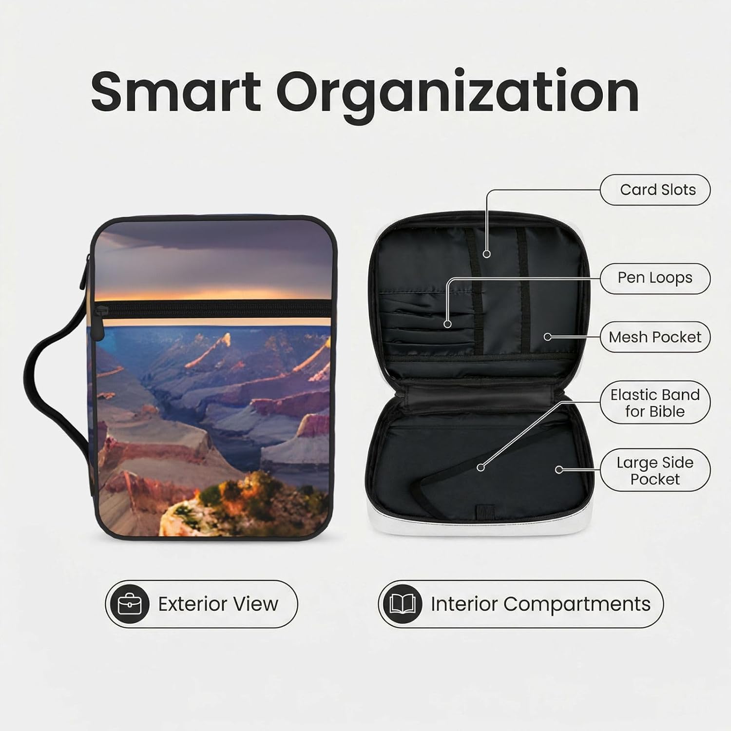 Beauty Grand Canyon 1 Print Versatile Waterproof Bible Storage Bag Scripture Holder For Church Worship Travel image 5