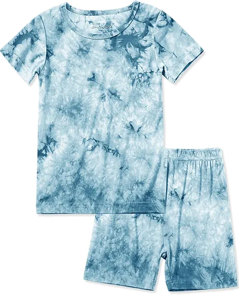 Jimonda Baby/Toddler Soft Sleepwear Short sleeve Kids Cool Pajama Outdoor 2-Piece Shirt&Shorts Casual sets Tie Dye PJ 2T Blue Tie Dye