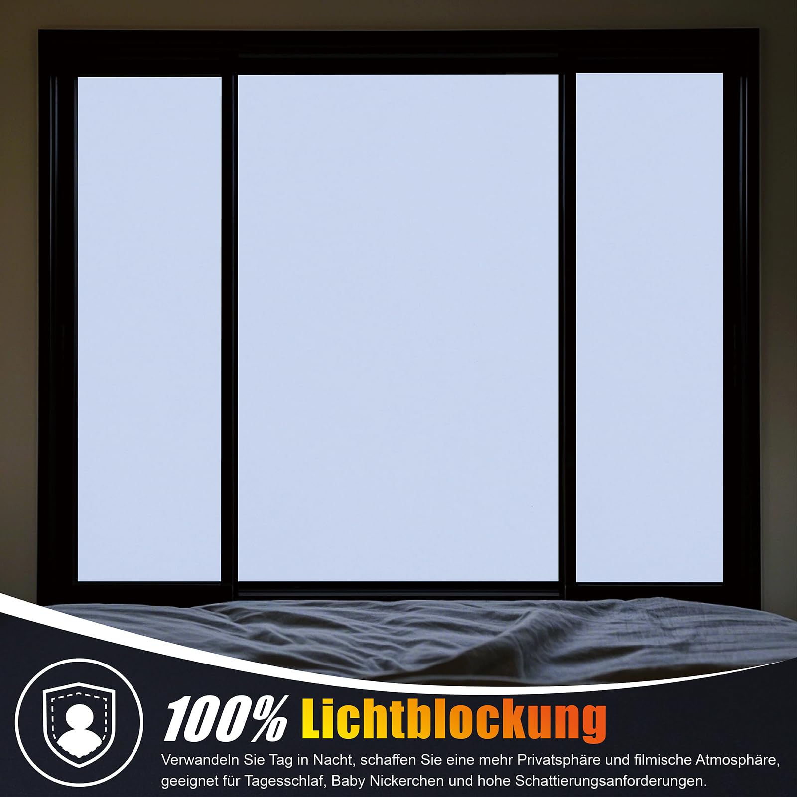 Engrosar Película de sombreado de Vidrio Vinilos para Ventanas Blanco Película para Ventana 100% Opaco Sombreado Decorativa Cristal Anti-UV Adecuada para Baño, Dormitorio 60 x 400 cm