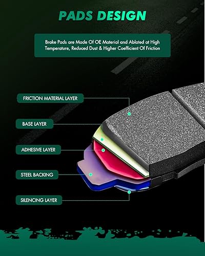 Miniatura 2 de Kit de pastillas de cerámica, D1612 SCITOO 4 piezas de pastillas de freno trasero para Chevy Cobalt/Malibu/HHR, para Ford para Explorer/para
