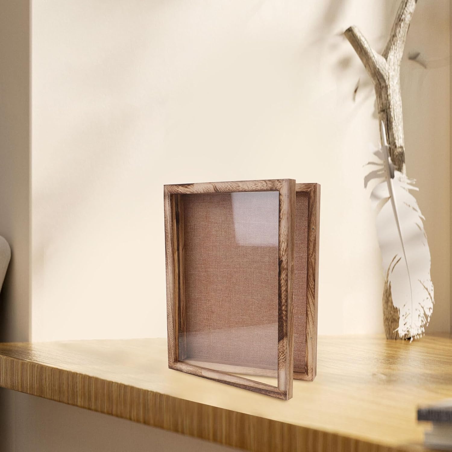 Ciieeo Desktop Photo Holder Frame Vintage Style Medal Display Case for Awards and Photos Easy to Install Shadow Box for Home and Collectibles Versatile Picture Frame for Medals and Badges