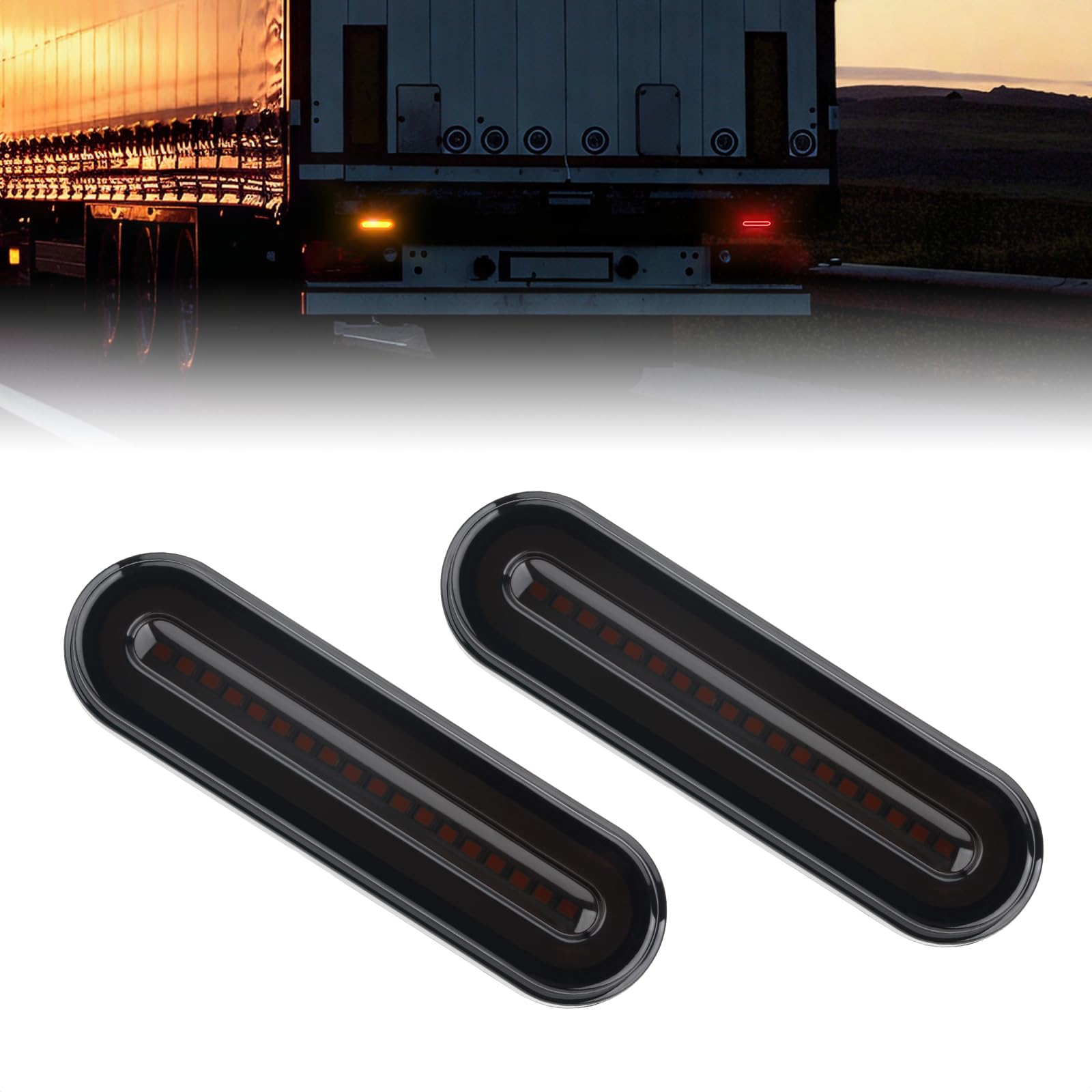 RIDLOG 2 Color LED Trailer Tail Light Bar with 3-in-1 Running Stop Turn Signals Brake Light for Trailer Truck Pickup Offroad RV ATV UTV Bus Van 58PCS